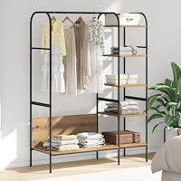 vidaXL Klädhängare med Hyllor Artisan Ek 120x44x160 cm Konstruerat Trä