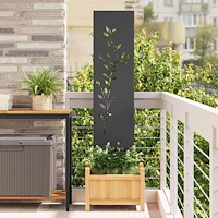 vidaXL Dekorativ Trädgårdspanel Svart 32 x 140 cm Kallvalsat stål