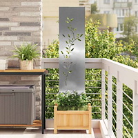 vidaXL Dekorativ Trädgårdspanel Silver 32 x 140 cm Rostfritt stål