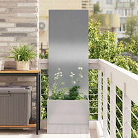 vidaXL Trädgårdsplanterare med dekorativ panel Silver 50 x 140 cm