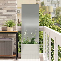 vidaXL Trädgårdsplanterare med dekorativ panel Silver 50 x 140 cm