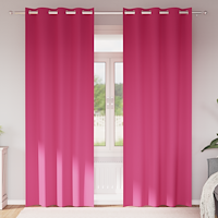 vidaXL Mörkläggningsgardiner med Ringar Klart Pink Polyester