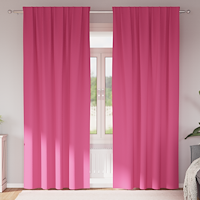 vidaXL Mörkläggningsgardiner med Ringar Klart Pink Polyester