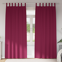 vidaXL Gardiner med gardiner 2 pcs Vinröd 245 x 140 cm Polyester