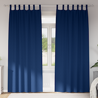 vidaXL Gardiner med gardiner 2 pcs Mörkblå 245 x 140 cm Polyester