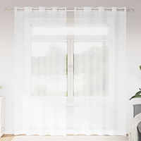 vidaXL Gardiner med gardiner 2 pcs Vit 140 x 245 cm Polyester