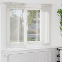 vidaXL Gardiner med gardiner 2 pcs Gräddvit 140 x 175 cm Polyester