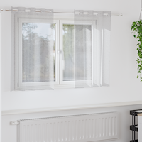vidaXL Gardiner med gardiner 2 pcs Ljusgrå 140 x 140 cm Polyester