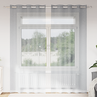 vidaXL Gardiner med gardiner 2 pcs Mörkgrå 140 x 225 cm Polyester