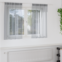 vidaXL Voile Gardin med gardiner 2 pcs Mörkgrå 140x140cm Polyester
