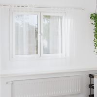 vidaXL Voile Gardin med gardiner 2 pcs Vit 140 x 140 cm Polyester