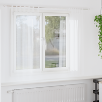 vidaXL Voile Gardin med gardiner 2 pcs Vit 140x175cm Polyester