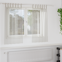 vidaXL Gardiner med gardiner 2 pcs Gräddvit 140 x 140 cm Polyester
