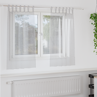 vidaXL Voile Gardin med gardiner 2 pcs Ljusgrå 140x140cm Polyester