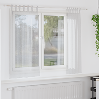 vidaXL Voile Gardin med gardiner 2 pcs Ljusgrå 140x175cm Polyester