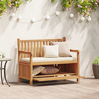 vidaXL Trädgårdsförvaringsbänk Brun 228 x 60 x 90 cm Massivt teakträ
