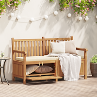 vidaXL Trädgårdsförvaringsbänk Brun 150 x 60 x 90 cm Massivt teakträ