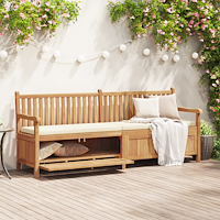 vidaXL Trädgårdsförvaringsbänk Brun 228 x 60 x 90 cm Massivt teakträ
