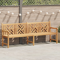 vidaXL Trädgårdsbänk Brun 228 x 60 x 90 cm Massivt teakträ