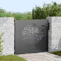 vidaXL Trädgårdsgrind Övrigt Svart 100 x 100 cm Pulverlackerad stål