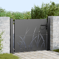 vidaXL Trädgårdsgrind Svart 105 x 100 cm Pulverlackerad stål