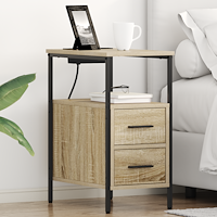 vidaXL Sängskåp 2 pcs Sonoma ek 30 x 48 x 61 cm Konstruerat trä