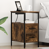 vidaXL Sängskåp 2 pcs Rökfärgad ek 30 x 48 x 61 cm Konstruerat trä