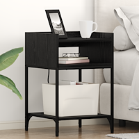 vidaXL Sängskåp 2 pcs Svart ek 40 x 40 x 61 cm Konstruerat trä