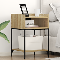 vidaXL Sängskåp 2 pcs Sonoma ek 40 x 40 x 61 cm Konstruerat trä
