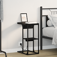 vidaXL Sängbord Svart ek 41.5 x 26 x 60.5 cm Konstruerat trä