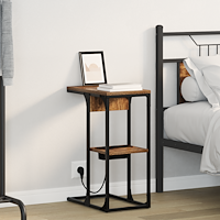 vidaXL Sängbord Rökfärgad ek 41.5 x 26 x 60.5 cm Konstruerat trä