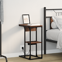 vidaXL Sängbord brun ek 41.5 x 26 x 60.5 cm Konstruerat trä
