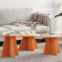 vidaXL Kaffeebord 3 pcs Vaxbrun 49 x 49 x 30 cm Massiv furu
