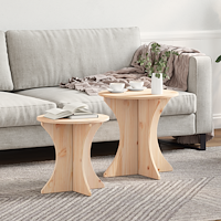vidaXL Kaffeebord 2 pcs Naturlig 46 x 46 x 47 cm Massiv furu