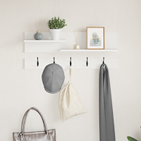 vidaXL Väggmonterad Klädhängare Vit 90 x 15 x 36 cm Konstruerat trä