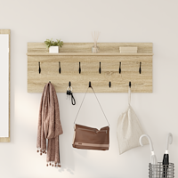 vidaXL Väggmonterad Klädhängare med hylla med lagring Sonoma ek 100 x 40 x 12 cm