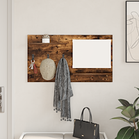 vidaXL Väggmonterad Klädhängare med hylla med lagring med spegel Rökt ek 90 x 10 x 50 cm