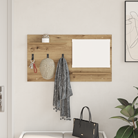 vidaXL Väggmonterad Klädhängare med hylla Hantverks-ek 90 x 10 x 50 cm