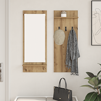 vidaXL Väggmonterad Klädhängare med hylla Hantverks-ek 70 x 10 x 90 cm