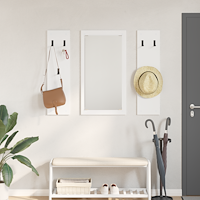 vidaXL Väggmonterad Klädhängare Vit 96 x 1.5 x 90 cm Konstruerat trä