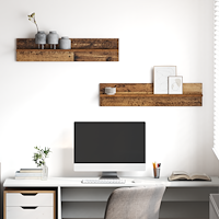 vidaXL Vägg hyllor 2 pcs Gammal trä 80 x 11.5 x 18 cm Konstruerat trä