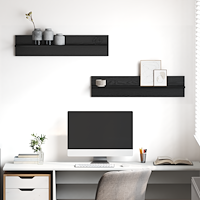 vidaXL Vägg hyllor 2 pcs Svart ek 80 x 11.5 x 18 cm Konstruerat trä