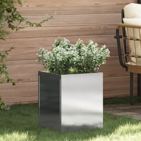 vidaXL Trädgårdsplanterare Silver 50 x 32 x 40 cm Rostfritt stål