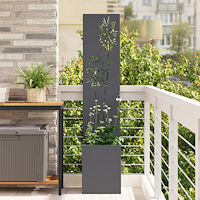vidaXL Trädgårdsplanterare med dekorativ panel Antracit 32 x 140 cm