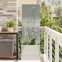 vidaXL Trädgårdsplanterare med dekorativ panel Silver 50 x 140 cm