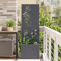 vidaXL Trädgårdsplanterare med dekorativ panel Antracit 50 x 140 cm