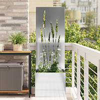 vidaXL Trädgårdsplanterare med dekorativ panel Silver 50 x 140 cm