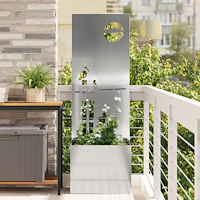 vidaXL Trädgårdsplanterare med dekorativ panel Silver 50 x 140 cm