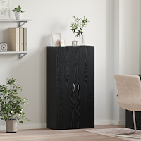 vidaXL Kontorsskåp med hylla Svart ek 60 x 32 x 115 cm Konstruerat trä