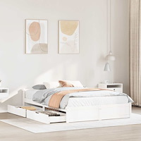 vidaXL Sängram utan madrass vit 100x200 cm massiv furu